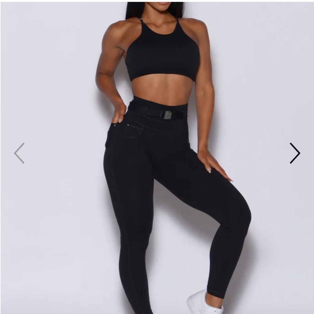 Bombshell Sportswear Black High-Waisted Leggings and Bra Set